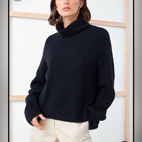 & Other Stories Wool Alpaca Blend Turtleneck Sweater- Size Large - Picture 2 of 10